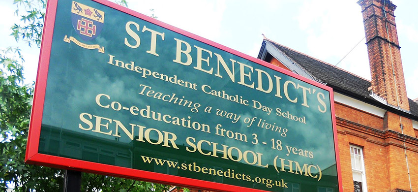 Does living near St Benedict's School affect nearby house prices?
